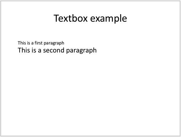 Example of slide with textboxes generated by LibPptx